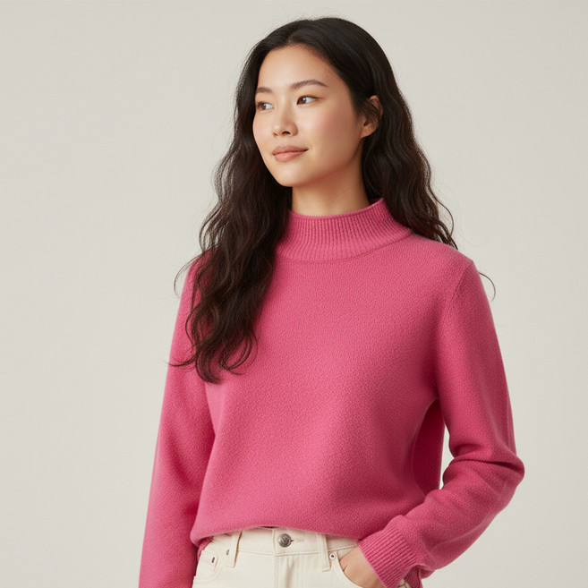 루타미 울100% 하프 터들넥 폴라니트