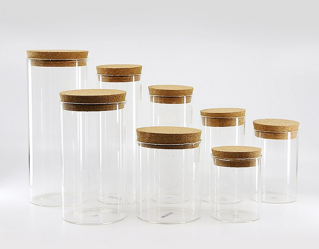 내열강화유리 코르크 유리병 마리모 젤캔들 밀폐 용기, 8.5cmx15cm, 1개