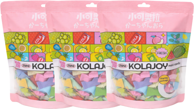 베트남 과일캔디 민트향 대용량 무설탕 혼합믹스, 3개, 200g