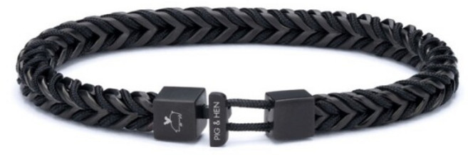 [피그앤헨(공식)] 카테나 폭스테일 팔찌 - 블랙X블랙