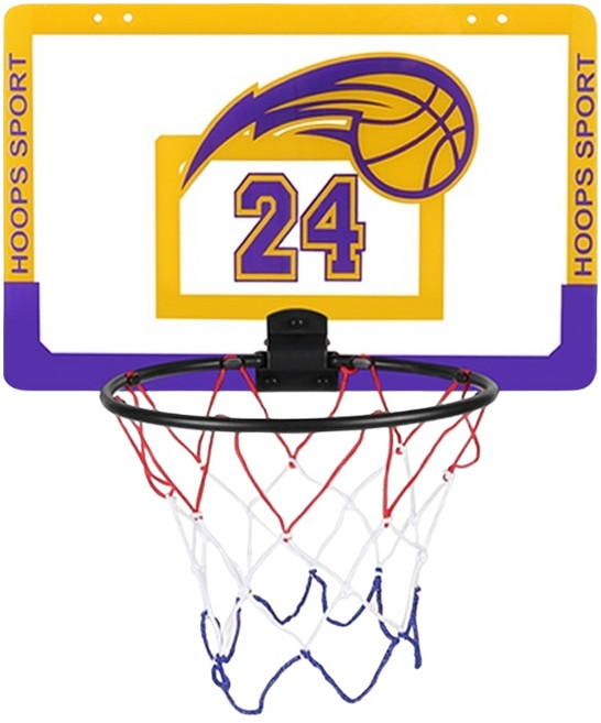HOOPS SPORT 兒童室內壁掛籃球框 青少年籃球運動玩具套裝, 紫金, 1個