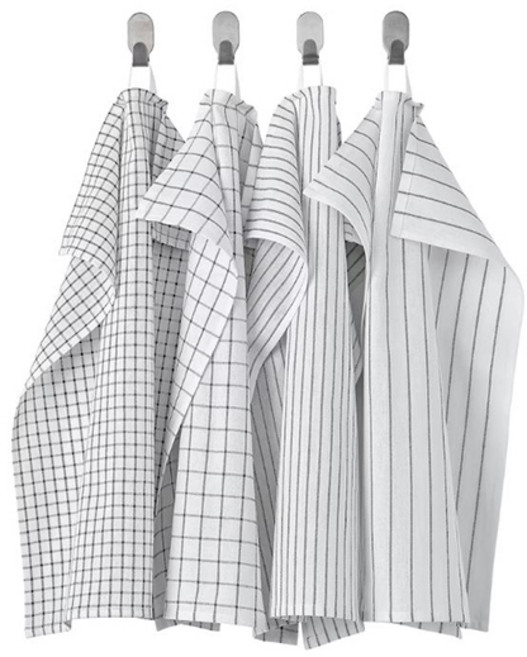 이케아 린니그 면 100% 주방 행주 4개입, 1세트