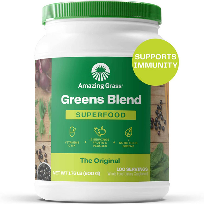 Amazing Grass Greens Blend Superfood Powder 어메이징그라스 그린블렌드 슈퍼푸드 파우더 800g, 1개