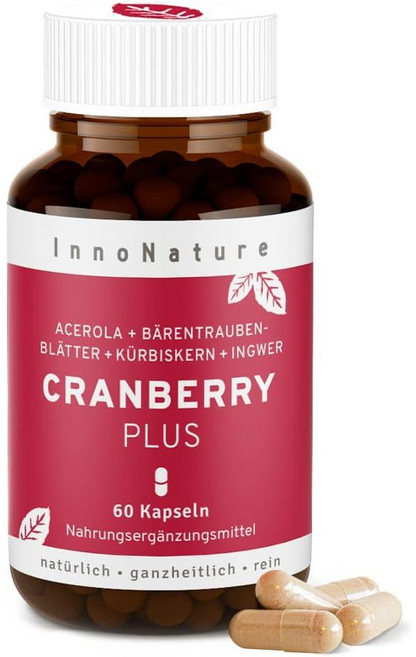 독일 이노네이처 InnoNature Cranberry Plus Capsules 내추럴 크랜베리 플러스 캡슐, 3개, 60정