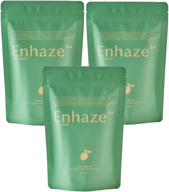 Enhaze 앤헤이즈 레몬진저티 TEA 이너케어 붓기 순환 진정 차 [원산지:국산(경상북도 안동시)], 3개, 25개입, 2g