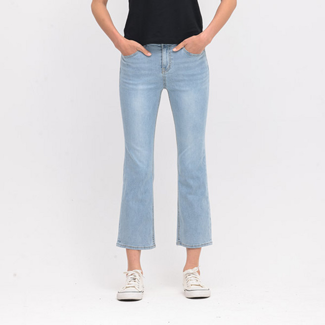 [잠뱅이] 여성 쿨맥스 밴드 워싱 슬림핏 데님 팬츠 라이트블루