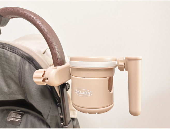 다라온 3in1 유모차 2구 컵홀더 스마트폰 거치대, 베이지, 1개