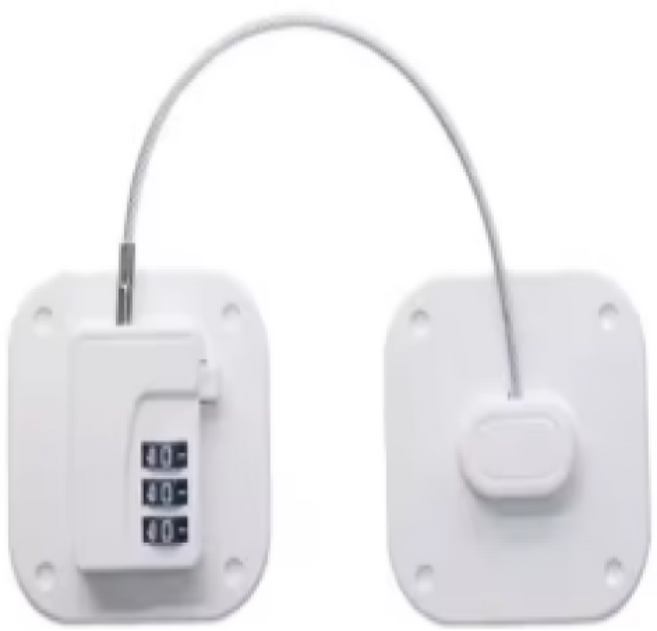 냉장고 잠금장치 비밀번호 자물쇠 서랍 캐비닛 도어락 안전잠금, 화이트, 1개