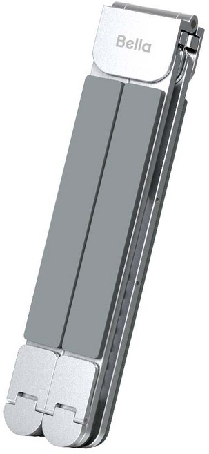 벨라 알루미늄 휴대용 초경량 접이식 노트북 거치대, 실버