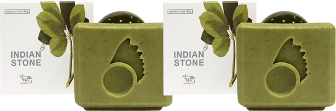 [본사판매] 인디언스톤 난다모 샴푸바 (남성용) 2개, 85g