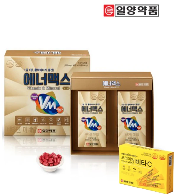 일양약품 종합 멀티비타민 에너맥스 12종비타민 8종미네랄 종합영양 눈 뼈건강 활력에너지 충전 180정 6개월분, 1개 - 쿠팡