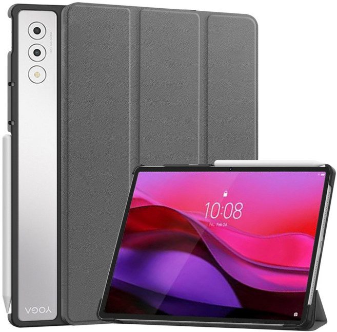레노버 요가탭 플러스 AI 12.7 호환 케이스 북커버 패드 프로 Yoga Tab Plus Pad Pro AI TB-520FU 케이스나라, 회색, 1개