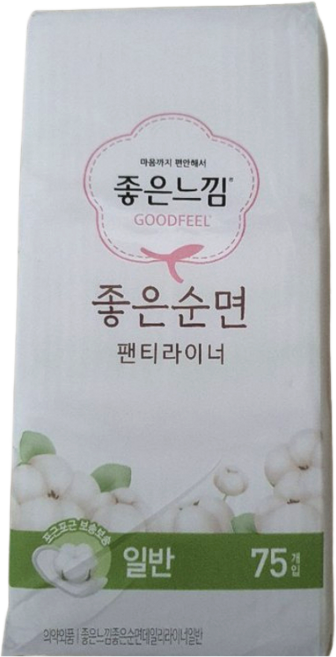 좋은느낌 좋은순면 팬티라이너 일반 75매, 1개