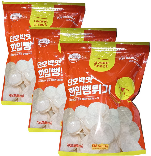 단호박맛 한입뻥튀기, 3개, 70g