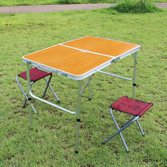 칼루스 캠핑 테이블 900 중형 의자 2개 포함 접이식 폴딩 높이조절 휴대용 경량, 캠핑테이블(아이보리), 본상품선택