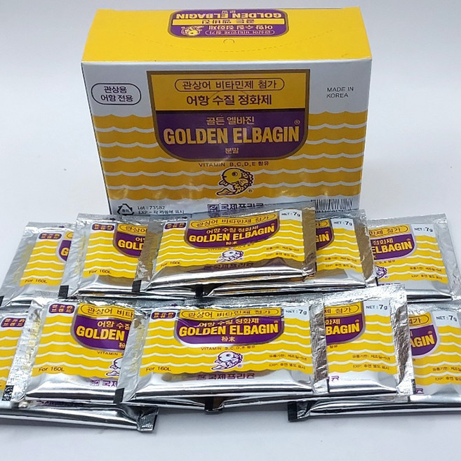 어밥 골든 엘바진 30포 어항 종합 수질개선제, 30개, 7g