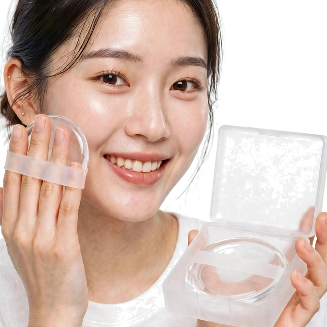 3위 - 정리만랩 대왕 투명 실리콘 퍼프 선크림 로션 화장 쿠션, 1개