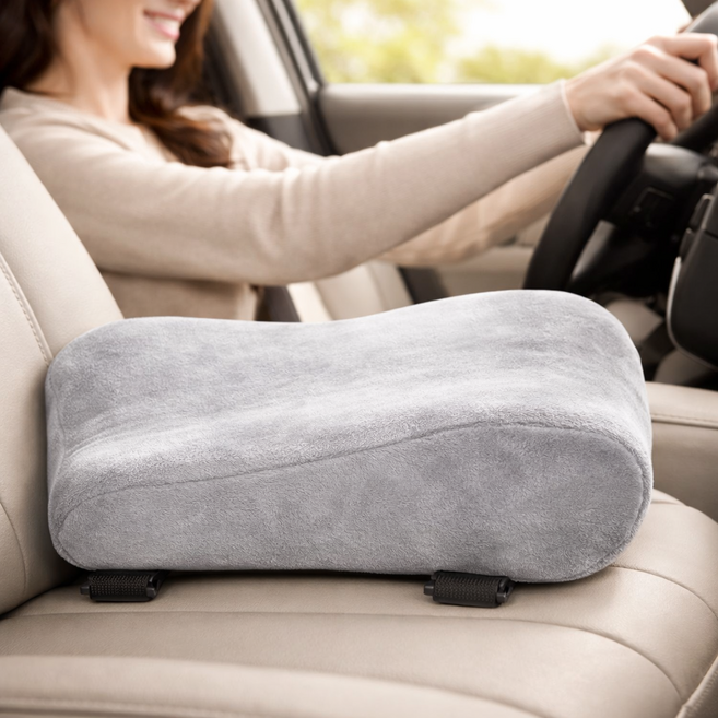 1+1 에어라벨 시원한 쿨 메쉬 벨벳 메모리폼 팔걸이 쿠션, 메쉬그레이