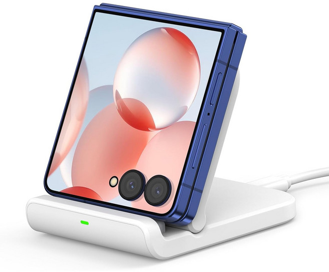 스완스카우트 501S 갤럭시 Z플립 전용 접이식 무선충전 거치대 Z플립7/6/5/4/3 호환 화이트, 1개