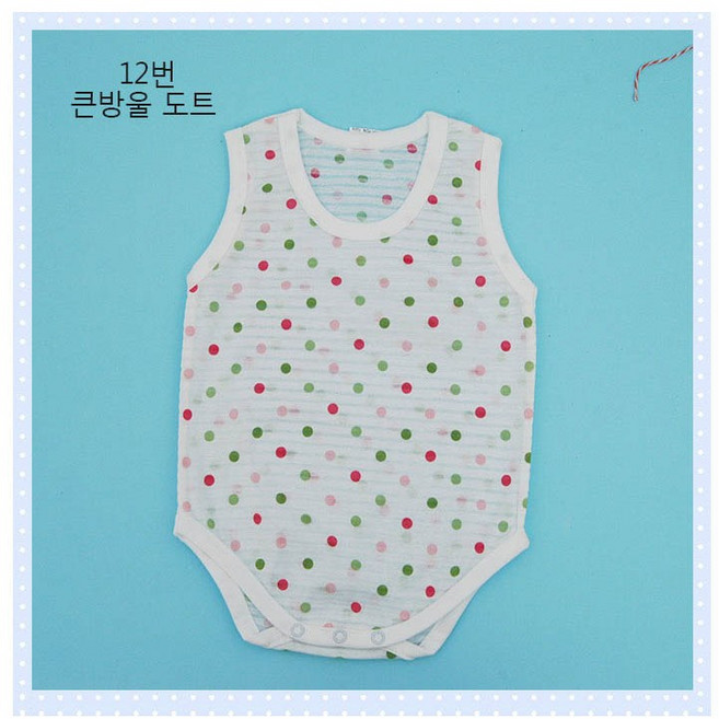 베이비하트 시원한 자가드 실켓순면 민소매 여름용 바디슈트(신생아~16개월)-국내산