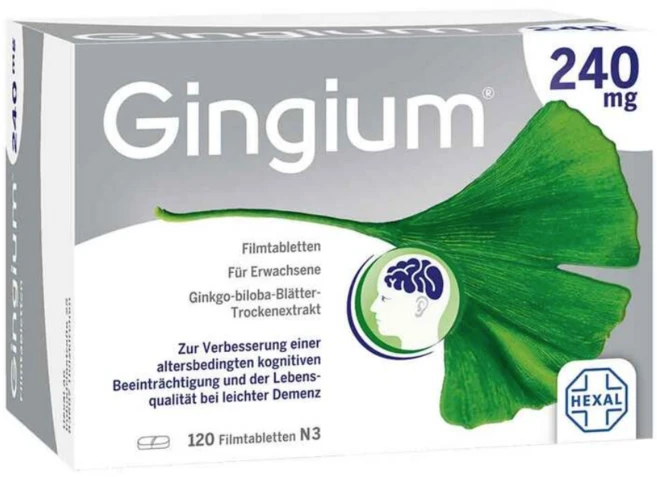 Hexal Gingium 240mg 긴기움 독일 은행나무 뇌 영양제 120정, 1박스, 기본 - 쿠팡