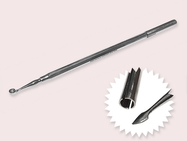 ARMICO 여드름기 송곳형 뾰족삽형 국자형 고리형 스테인레스 여드름 피지 압출기, 구형, 1개