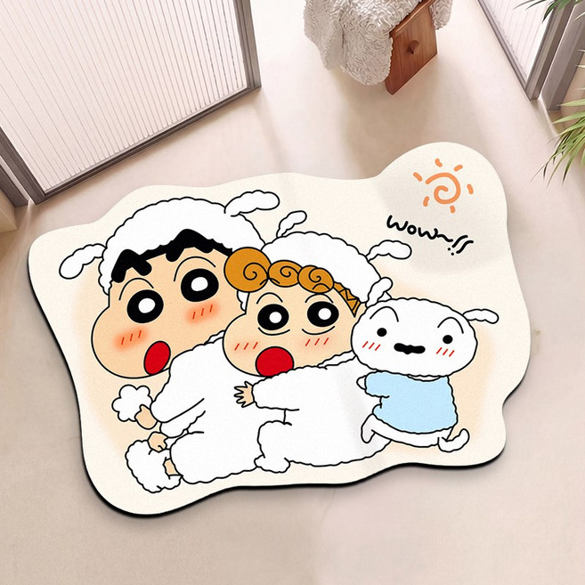 욕실 규조토 발매트 40x60 대형 캐릭터 규조토매트 욕실발매트, 짱구-4, 1개