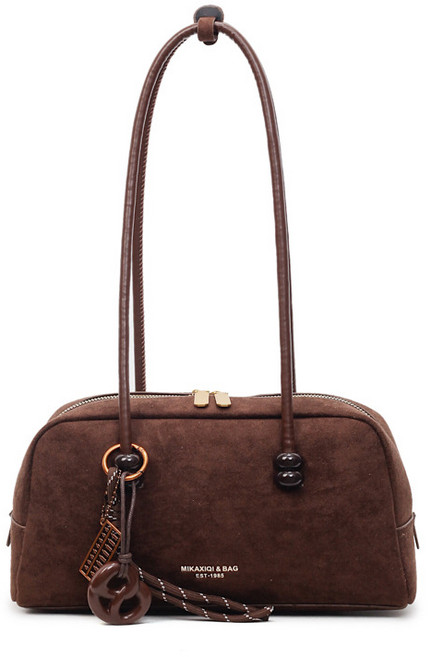 코차이 부드러운 스웨이드 여성 숄더백 데일리 출근용 대용량 캐주얼 가방 키링 포함