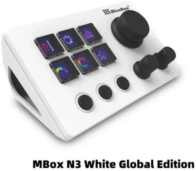 Mirabox N3 StreamDeck 글로벌 에디션 스트림 데크 통합 컨트롤러 라이브 방송 편집 디자인 드로잉 6 키 비주얼 키보드, 2) N3 White Global, 1)N3 Global White