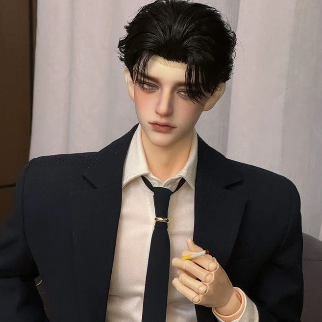 bjd娃娃 bjd3分娃 法老 bjd三分娃 bjd正版 bjd素體 sd娃娃 bjd關節人偶 帥氣總裁 bjd男娃, 1個, 單頭：化妝（不含身體）,膚色：淺普