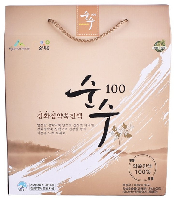 순수100 강화섬약쑥진액 60포, 80ml, 60개