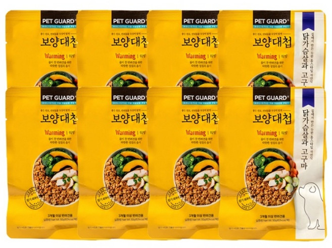 보양대첩 전연령 강아지 워밍 상온화식 사료, 닭, 50g, 1세트