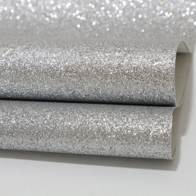 합성 인조 PU 가죽 시트 원단 DIY 활 공예 용품 A4 글리터 21cm x 29cm 1, silver, 1개