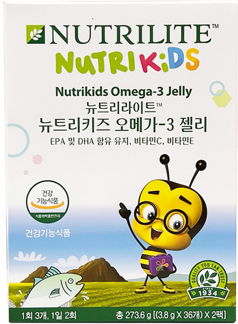 암웨이 뉴트리키즈 오메가3 젤리 (12일분) 새콤달콤 젤리, 3.8g