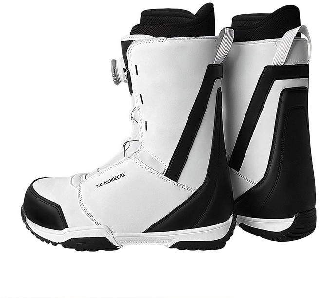 스노우보드 부츠 남녀공용 초보자용 프리스타일 카빙 파크 라이딩 전지형 보아 시스템 빠른 착탈 방수 방한 미끄럼방지 단열 스노우보드화, 1개, 블랙