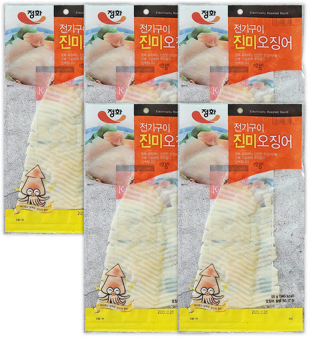 정화 전기구이진미오징어 55g, 5개