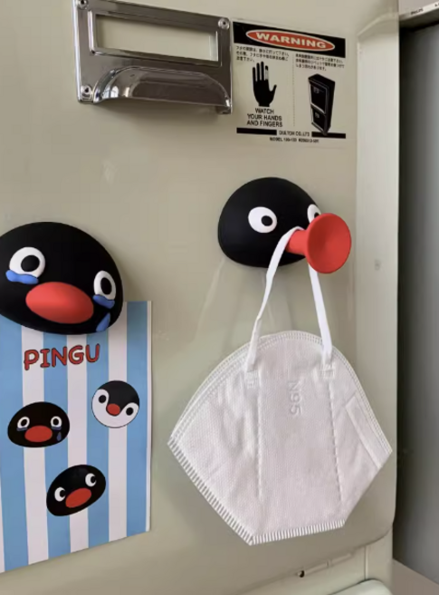 [1+1SET]핑구 수건 마스크 걸이 캐릭터 아이디어 자석 냉장고 소품 행주 열쇠 정리, 2.주둥이+눈물, 1개
