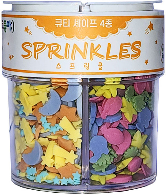 큐티 셰이프 스프링클 (바다친구들 달과별 삼색나비 미니마우스)모양, 60g, 1개