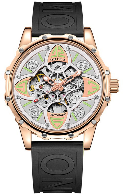 따블루엠 남자 실리콘밴드 오토매틱 손목시계