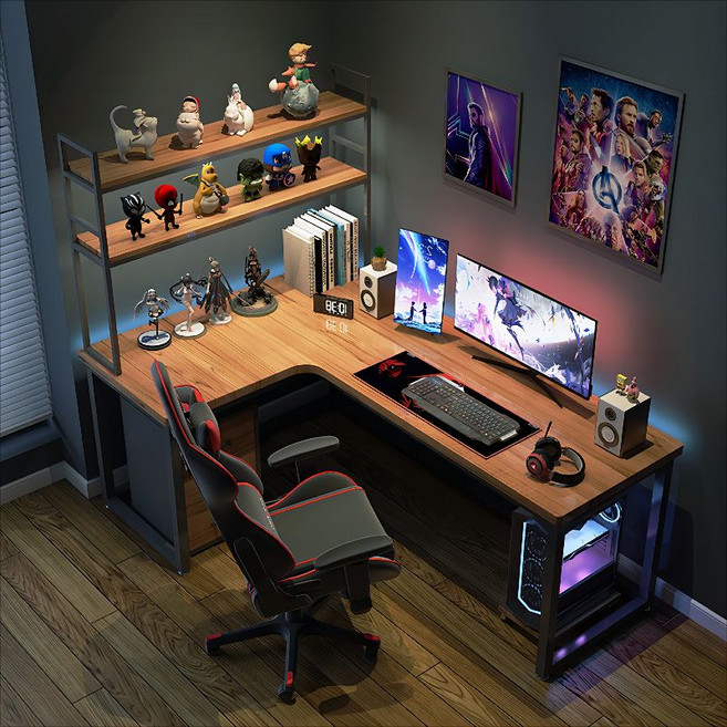 코너책상 모서리 테이블 원목 데스크 컴퓨터 기역자 L자 학생 사무실 서재 공부방 기억자, 우