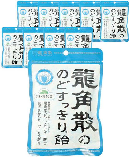 류카쿠산 목이 시원한 사탕, 10개, 100g