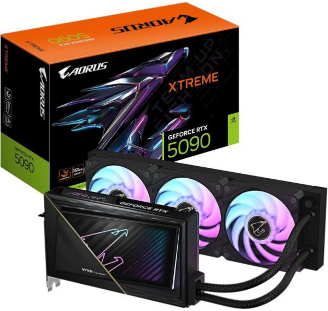 게이밍 그래픽카드 PC 게임용 비디오 기가바이트 아루스 지포스 RTX 5090 익스트림 워터포스 32G 그래픽 카드 올인원 냉각 시스템 32GB 512비트 GDDR7 GV-N5, 기가바이트 AORUS 지포스 RTX 5090 익스트림