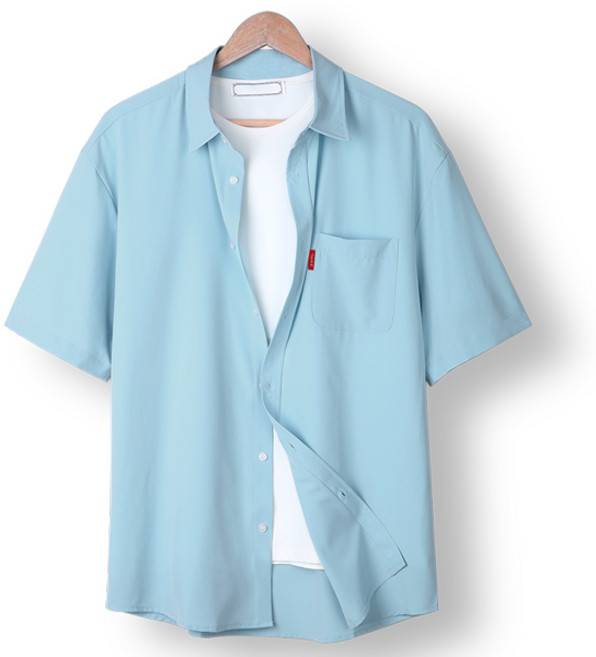 오버나인 남자 반팔 구김제로 베이직 셔츠