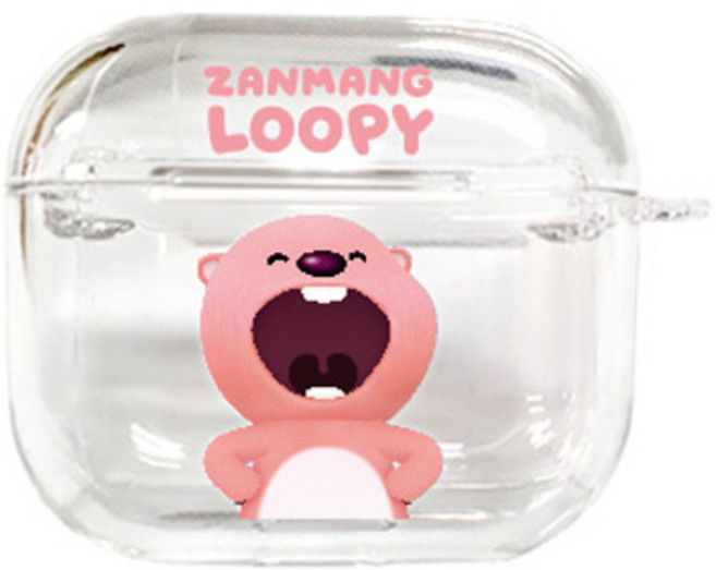 잔망루피 에어팟3 클리어 하드케이스, 와하하루피