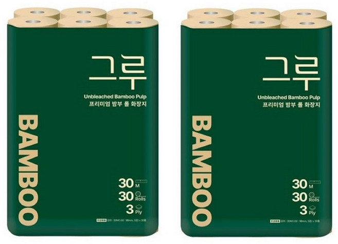삼정펄프 그루 갈색화장지 30롤 2팩, 30m, 30개입, 2개