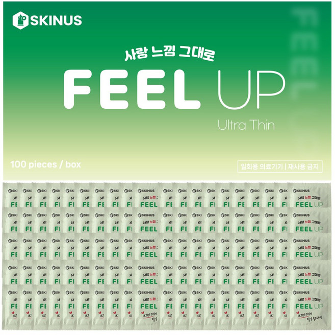 스키너스 필업 울트라 씬 콘돔 100p - SKINUS FEEL UP ULTRA THIN condoms 100EA 사랑 느낌 그대로 대용량 추천 우수한 순위 좋은 가격, 1개, 100개입