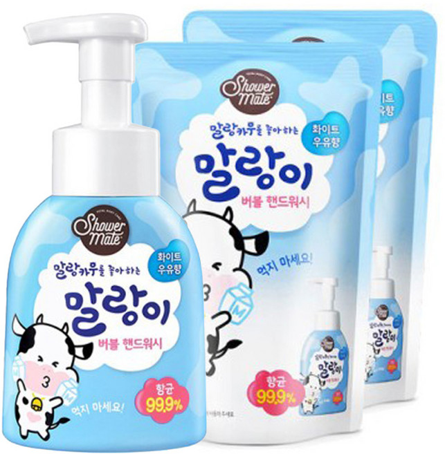 샤워메이트 말랑이 버블 핸드워시 본품+리필2개, 800ml, 1개