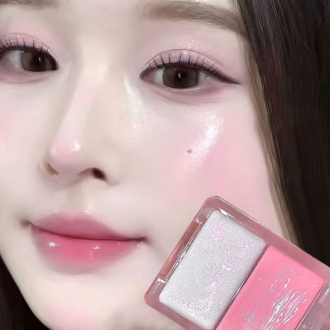 여성 볼터치 더블 물광 블러셔 묻지않고 지워지지않는 크림블러셔 하이라이터 블러셔 물광 블러셔 볼터치 핑크 하이라이트 크림블러셔 펄블러셔 볼터치펄핑크, 1개, 01