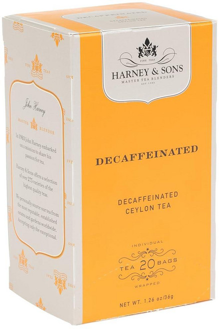 Harney & Sons 프리미엄 유기농 허브 티 페퍼민트 20개, 디카페인 실론 티, 20 Count (Pack of 1), 1개