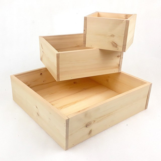 나무 상자 우드 원목 수납 박스 10t2re, 3.상자-기본형16x14x12cm